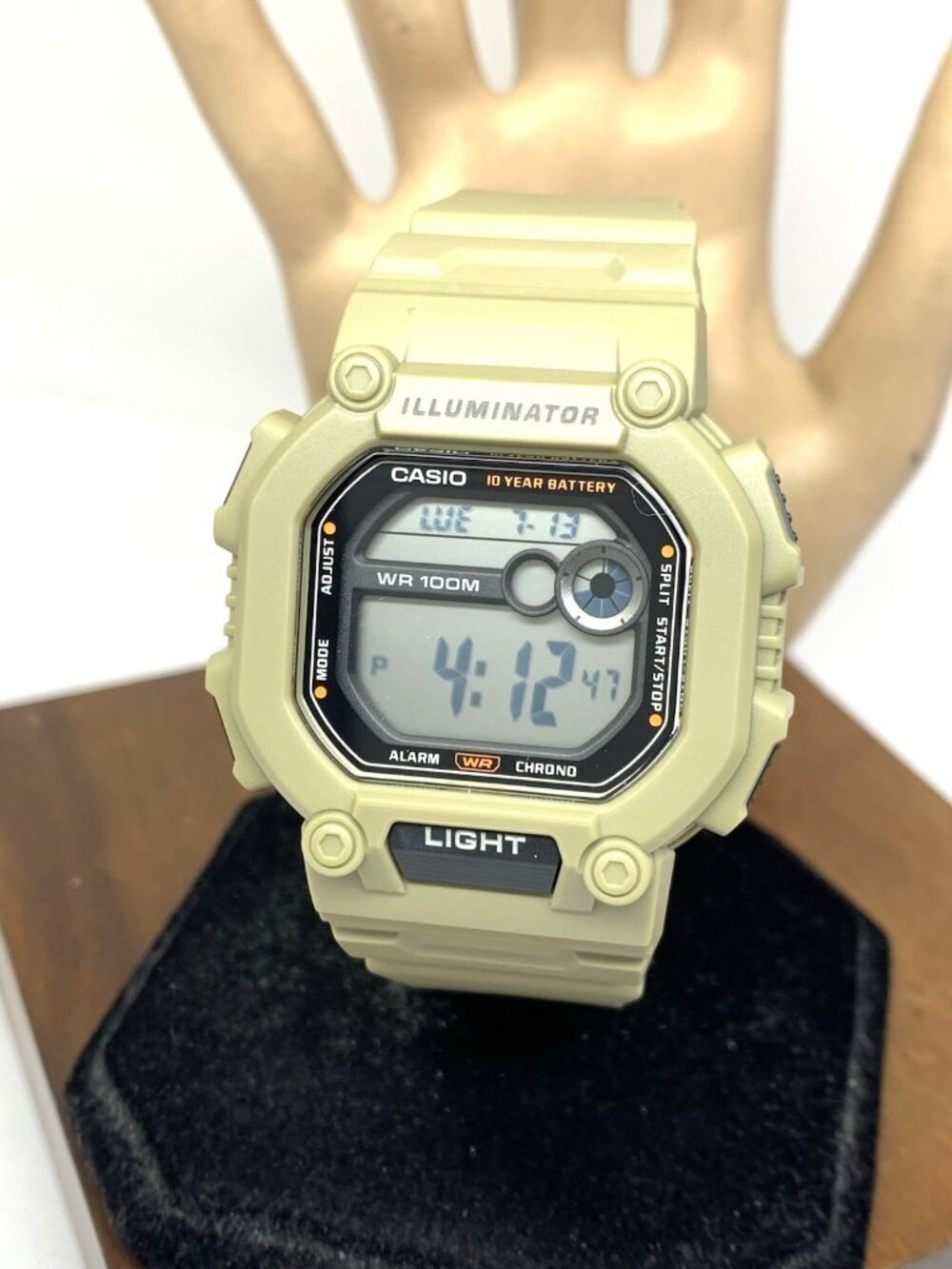 Casio Men's Watch W737HX-5AV Digital Illuminator Quartz Khaki Resin Sport 3488